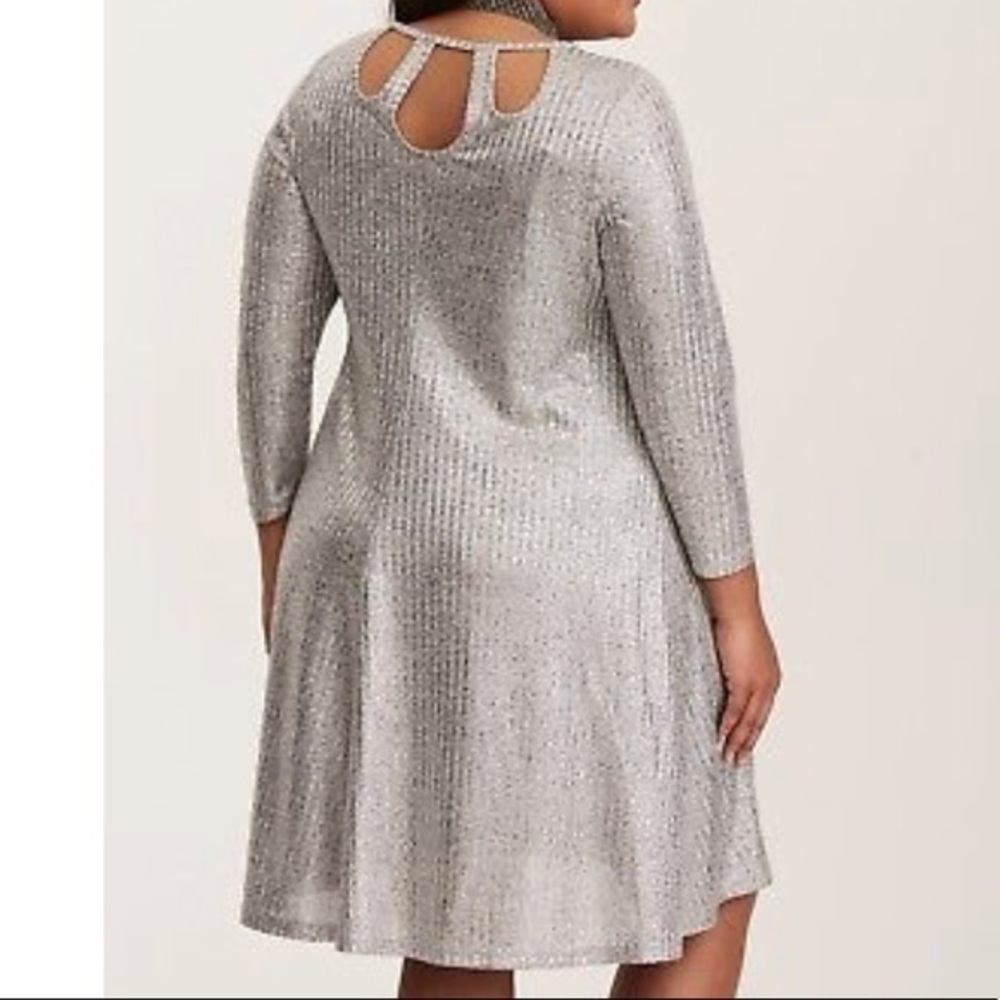 torrid silver metallic trapeze dress, Sz. 0X